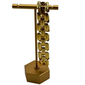 Vintage Style Chunky Gold Tone Rectangular Link Bracelet Y2K Minimalist